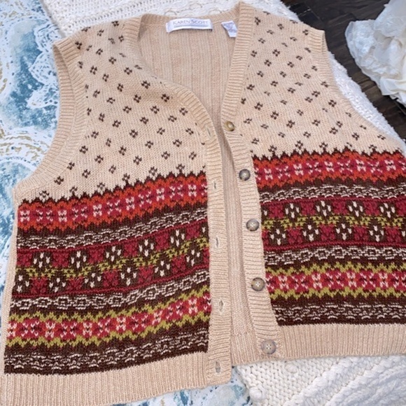 Vintage sweater knit vest size medium boho - Picture 9 of 12